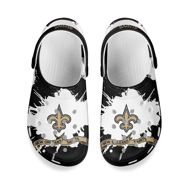 Women's New Orleans Saints Bayaband Clog Shoes 001 Women's New Orleans Saints Bayaband Clog Shoes 001